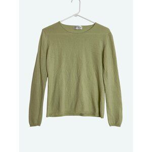 Sutton Studio 100% Cashmere Long Sleeve Round Neck Sweater Light Green Size Medi